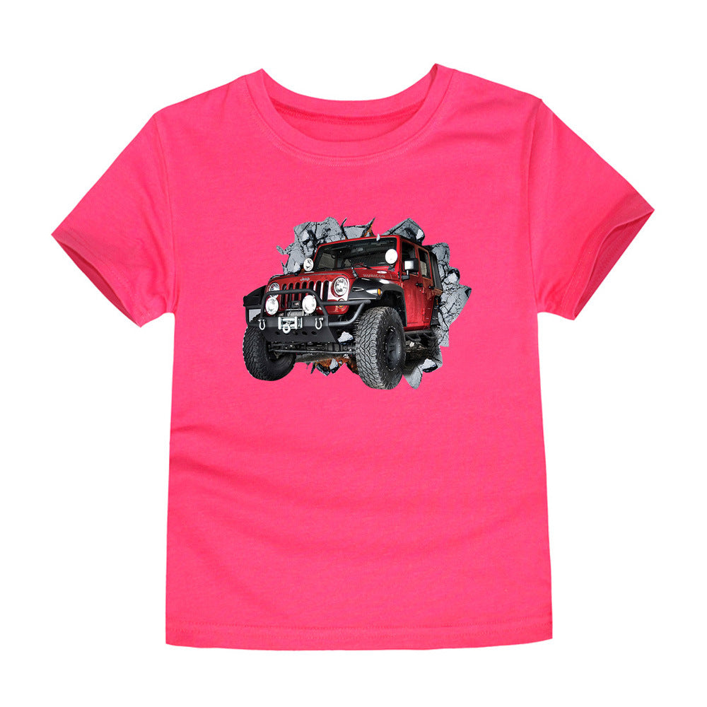 Camiseta De Algodão De Manga Curta Para Meninos E Meninas - O Retalho