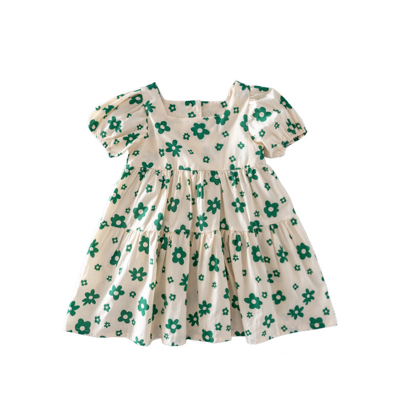 vestido infantil de princesa estilo de floral e de algodão - O Retalho