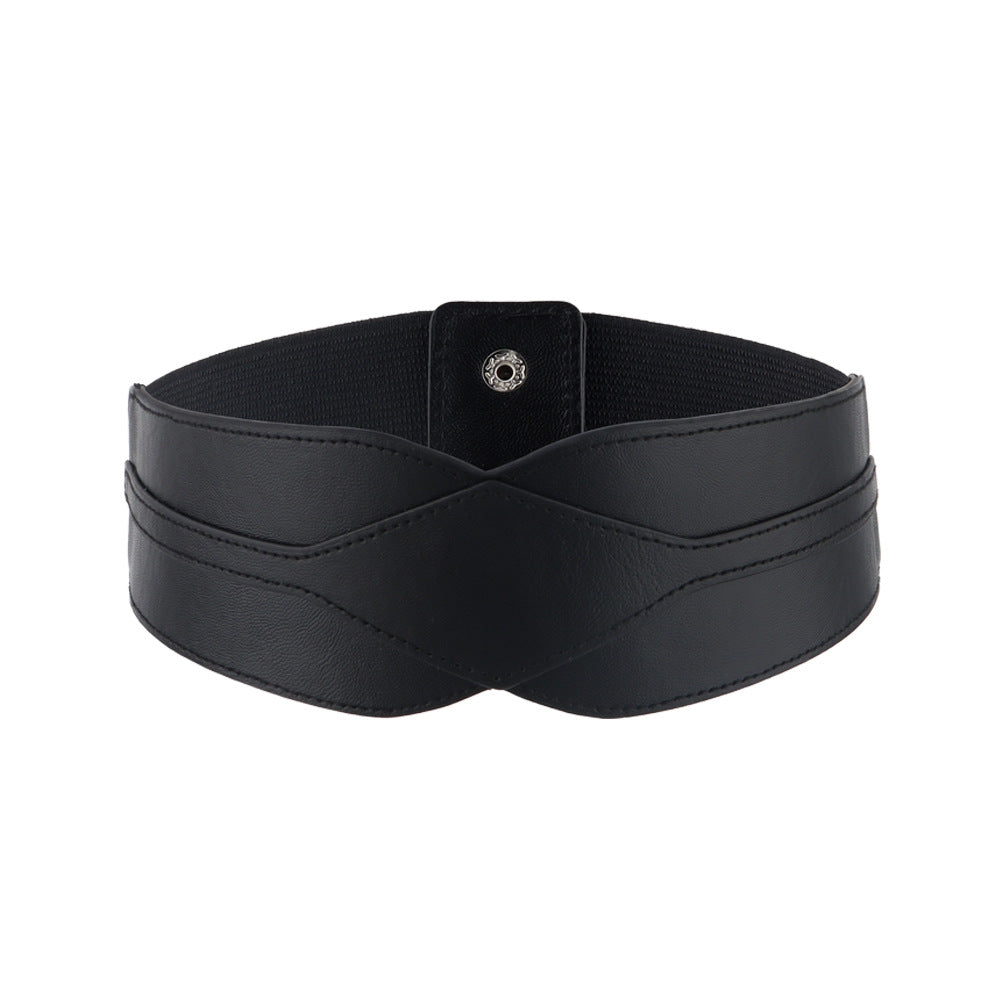 Simple Wide Waist Seal Elastic Versatile Belt Ladies - O Retalho