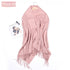 Women's Solid Color Lambswool Fringe Bib - O Retalho