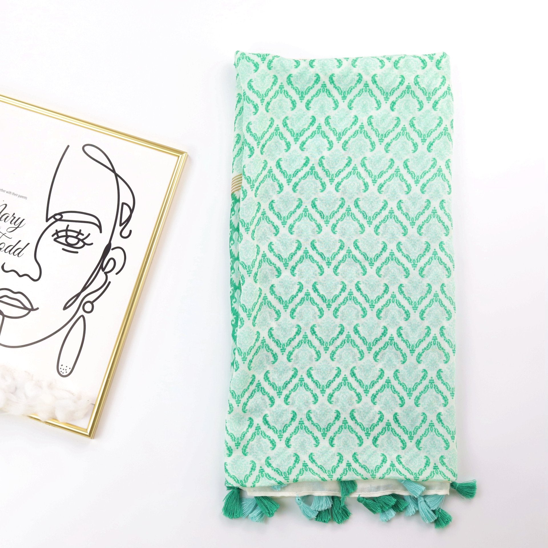 Baroque Geometric Printed Silk Scarf - O Retalho