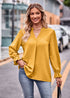V-neck Loose Long Sleeve Umbrella Sleeve Top - O Retalho