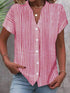 Camisa De Manga Curta Casual Listrada - O Retalho