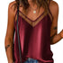 Women's Summer Satin Mesh V-neck Vest Top - O Retalho
