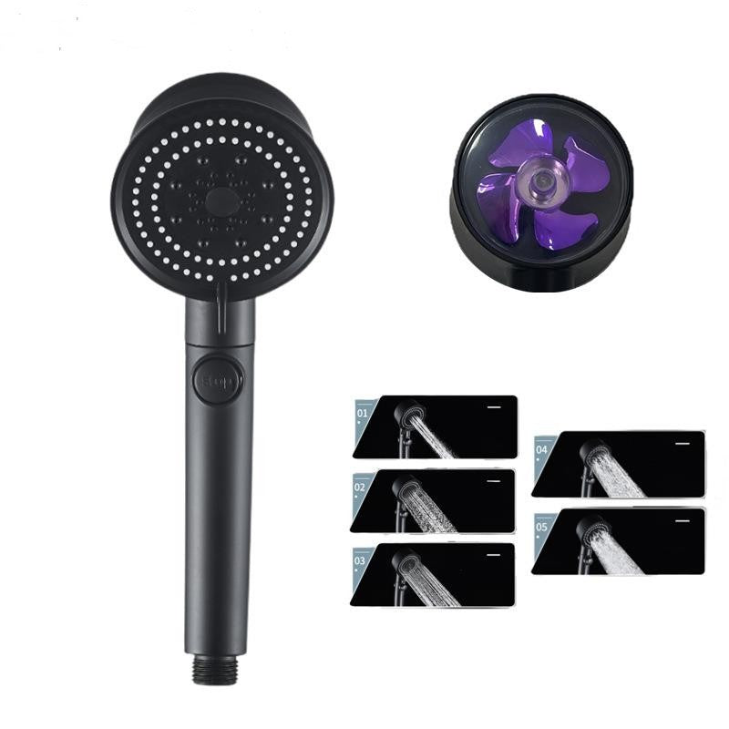 Five-color Wind Turbine Shower Head 56 Speed Water Silicone Shower Head - O Retalho