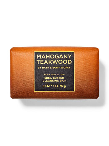 Mahogany Teakwood Barra de Limpeza de Manteiga de Karité para Homens - O Retalho