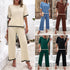 Women's Fashion Temperament Leisure Short Sleeve Knitting Suit