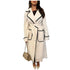 Women's Fashionable Warm Long-sleeved Lapel Woolen Lace-up Coat - O Retalho