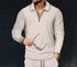 European And American Men's Printing Lapel Long Sleeve - O Retalho