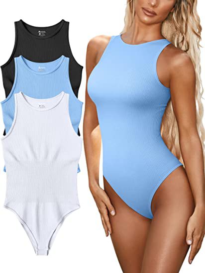 Bodysuit de listra sem mangas - O Retalho