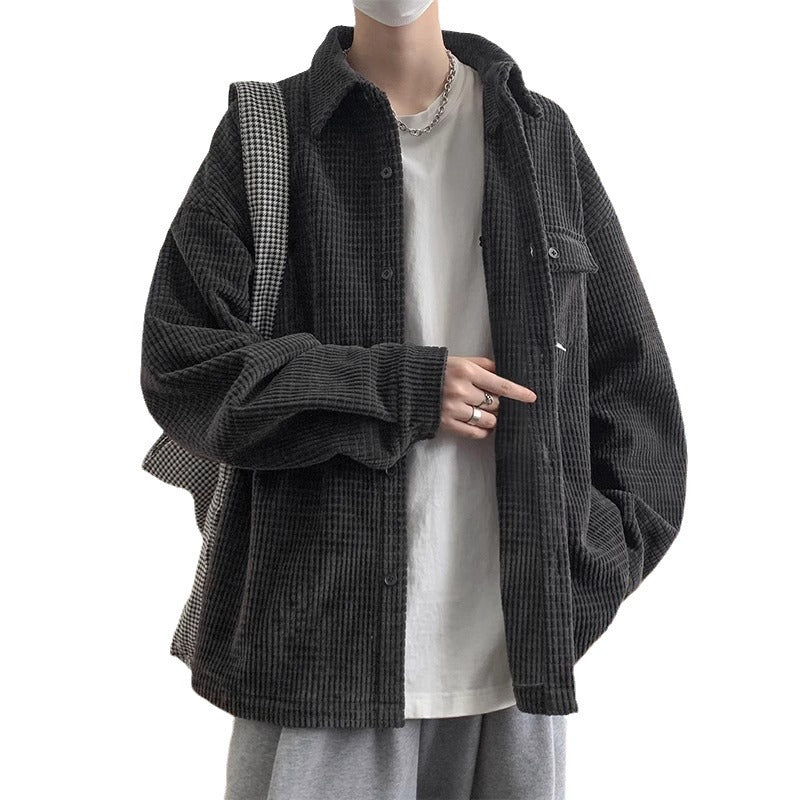 Corduroy Shirt Men's Warm Jacket Casual Shirt - O Retalho