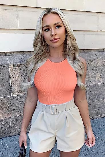 Bodysuit de listra sem mangas - O Retalho