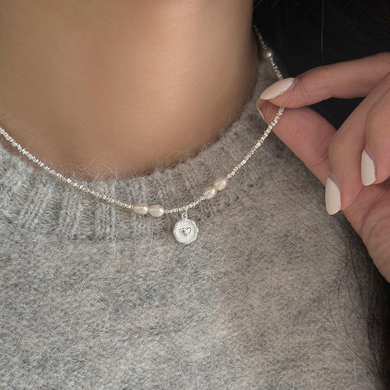 Colar de pérolas de prata Galaxy para mulheres - O Retalho