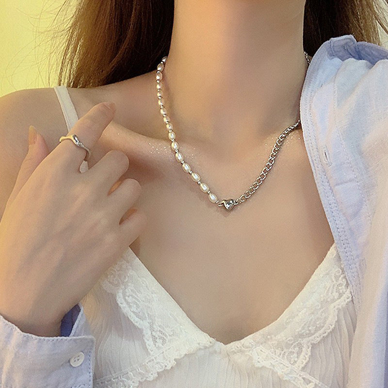 Colar de pérolas de prata Galaxy para mulheres - O Retalho