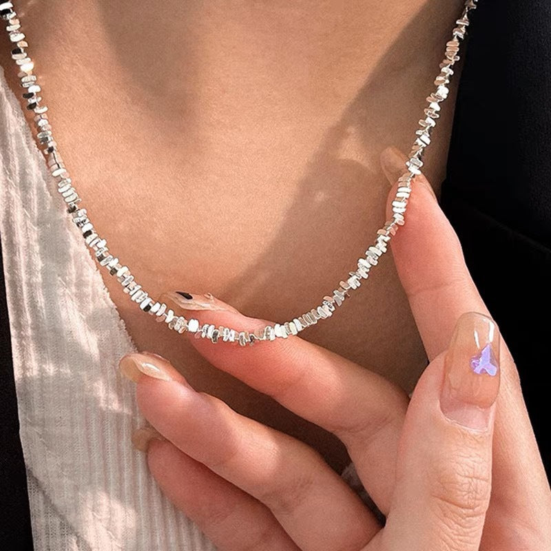 Colar de pérolas de prata Galaxy para mulheres - O Retalho
