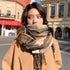 Plaid Scarf For Women Thickened Warm - O Retalho