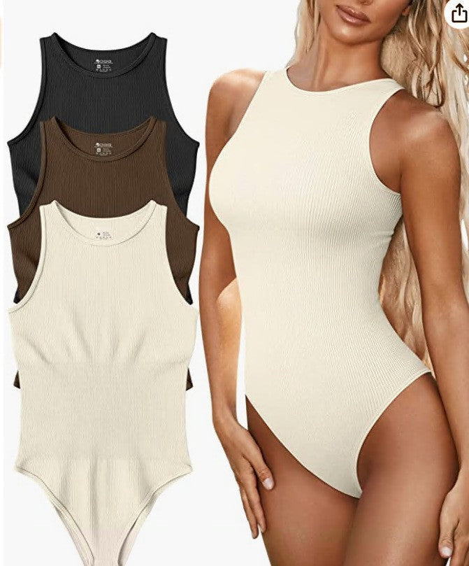 Bodysuit de listra sem mangas - O Retalho
