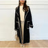 Women's Fashionable Warm Long-sleeved Lapel Woolen Lace-up Coat - O Retalho