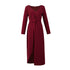 V-neck Long Sleeve Split Dress - O Retalho