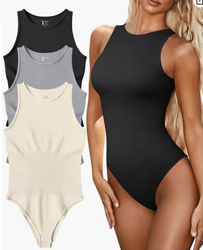 Bodysuit de listra sem mangas - O Retalho