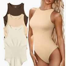 Bodysuit de listra sem mangas - O Retalho