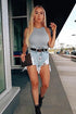 Bodysuit de listra sem mangas - O Retalho