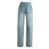 Calças jeans largas retas vintage azul para mulheres. - O Retalho