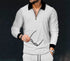 European And American Men's Printing Lapel Long Sleeve - O Retalho