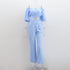 Women's Summer Pure Cotton Solid Color Off-shoulder Top Wide Leg Pants Casual Suit
