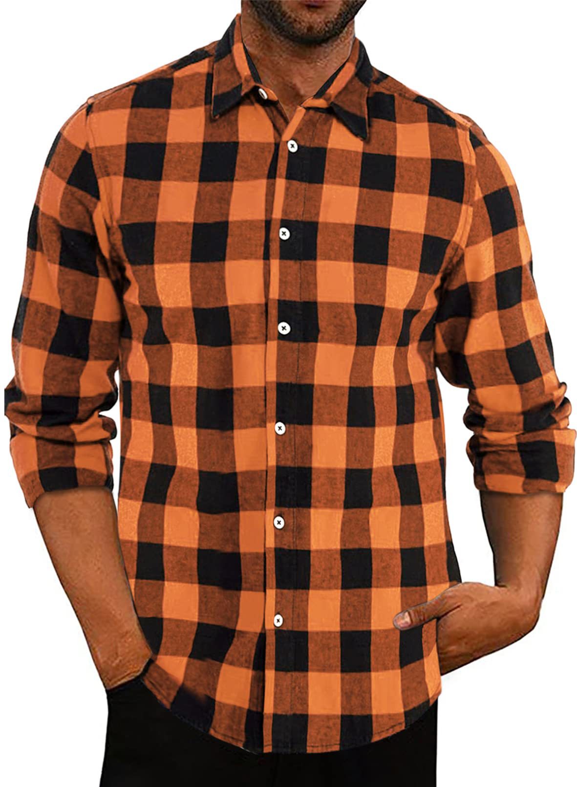 Camisa xadrez de lapela masculina - O Retalho