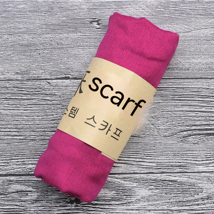 Cotton And Linen Scarf Ethnic Style Autumn And Winter Cotton And Linen Scarf Shawl Dual-use Monochrome - O Retalho