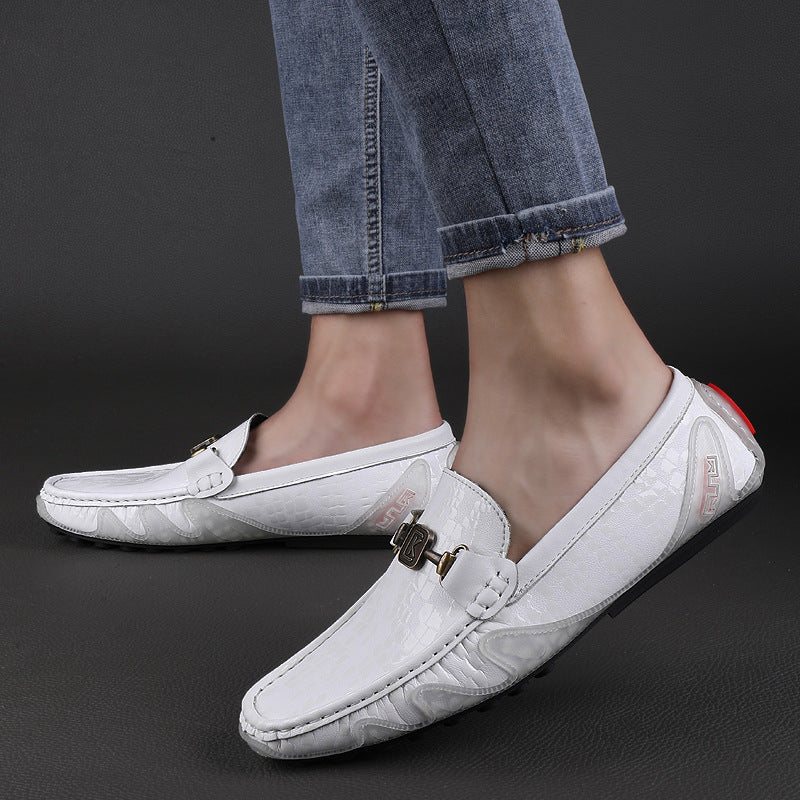 Sapatos casuais de couro de primeira camada para homens - O Retalho