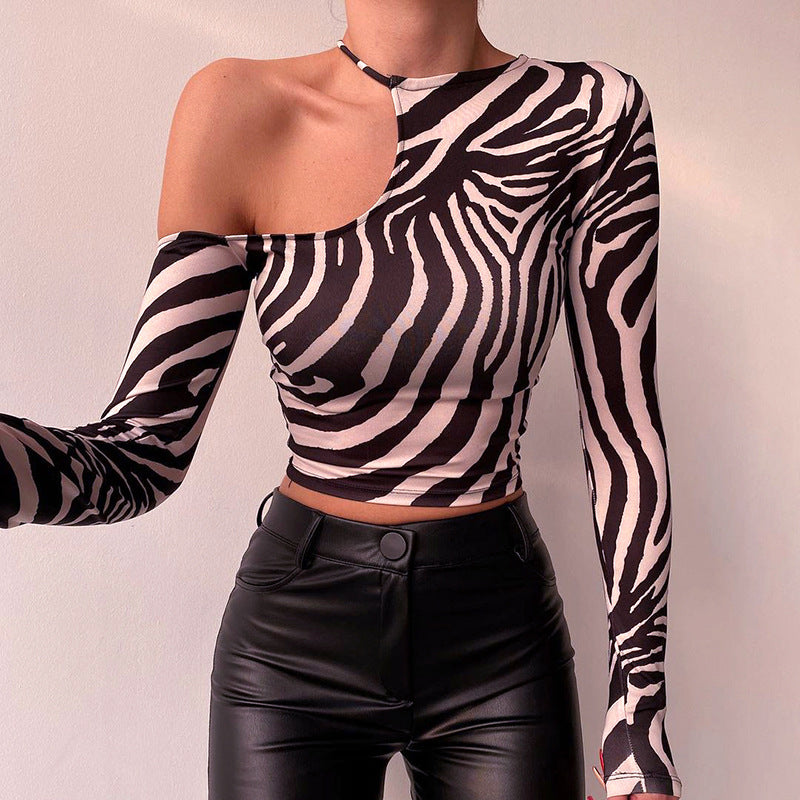 Crop top de manga longa com gola redonda - O Retalho