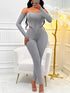 Women's Fall Winter Fashion Long Sleeve Off-shoulder Slim Fit Suit