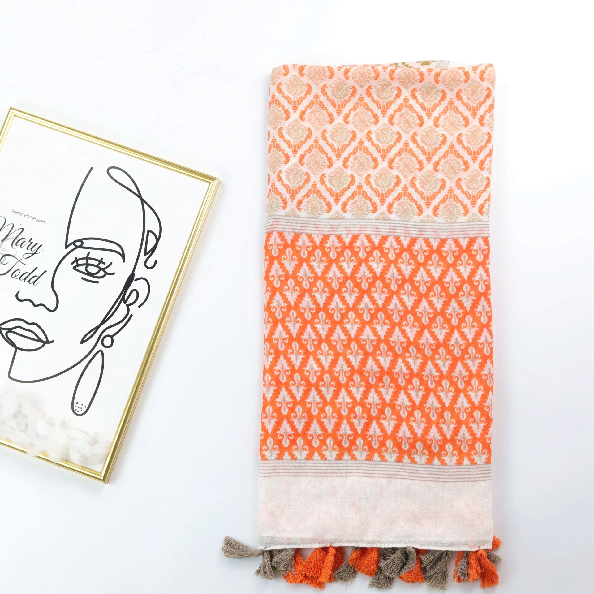Baroque Geometric Printed Silk Scarf - O Retalho