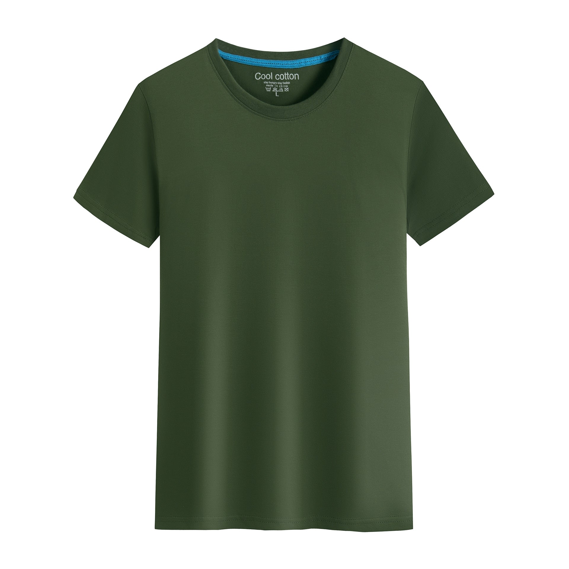 Cotton Blank With No Printed Patterns Round Neck Short T-shirt - O Retalho