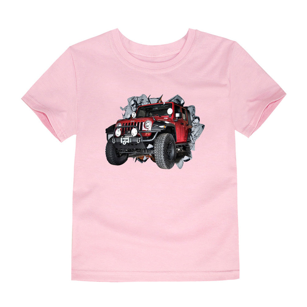Camiseta De Algodão De Manga Curta Para Meninos E Meninas - O Retalho