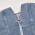 Top de tubo de jeans com zíper irregular - O Retalho
