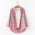 Camisa Xadrez Casual Tops Blusas - O Retalho