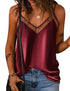 Women's Summer Satin Mesh V-neck Vest Top - O Retalho