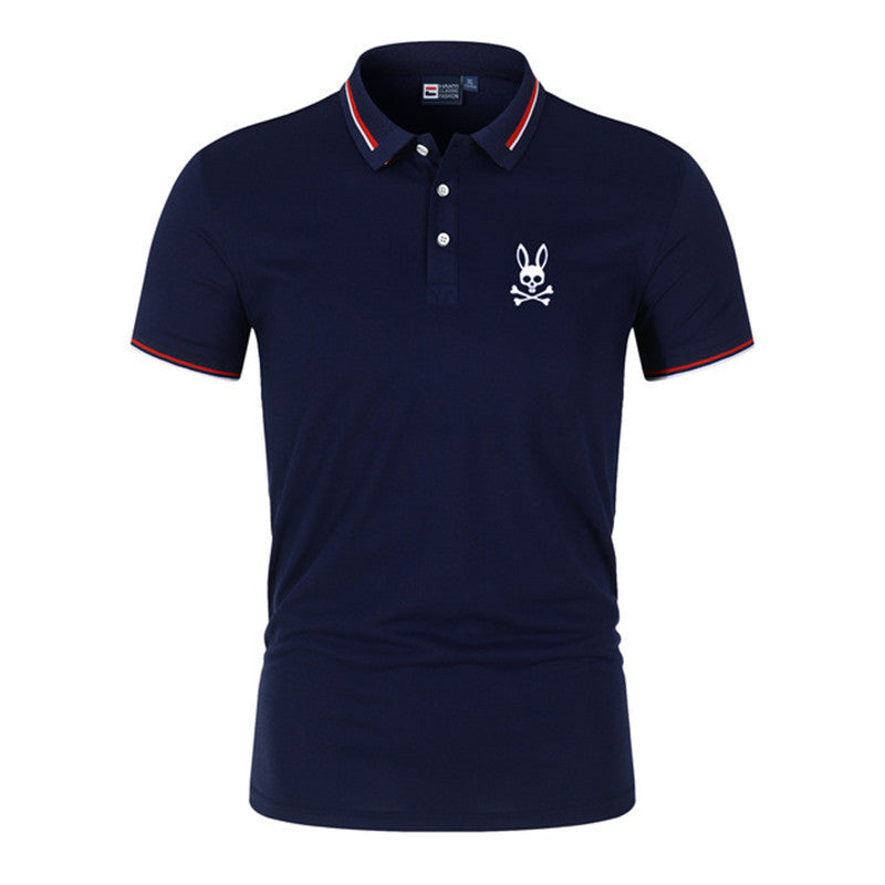 Camisa polo masculina estampada de manga curta - O Retalho