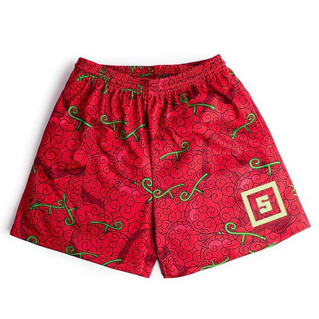 Shorts Esportivos de Anime para Homens - Devil Fruit Manga para Treinos na Academia - O Retalho