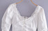 Blusa de Manga Curta com Gola Quadrada - O Retalho