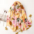 New Blooming Color Cotton And Linen Feel Scarf Soft Shawl - O Retalho