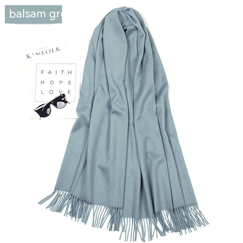 Women's Solid Color Lambswool Fringe Bib - O Retalho