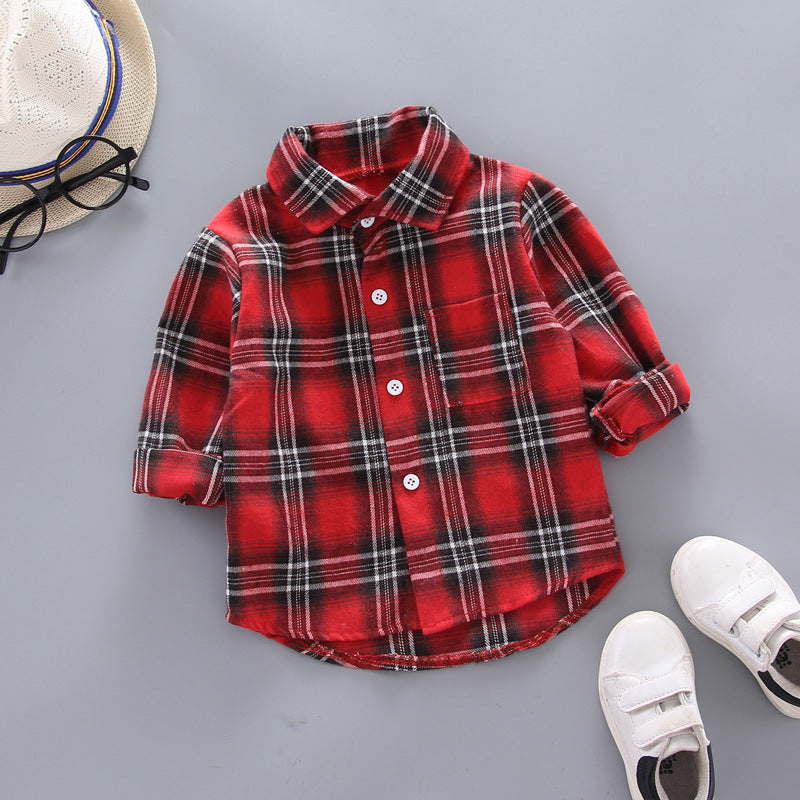Camisas xadrez mangas compridas para meninos - O Retalho