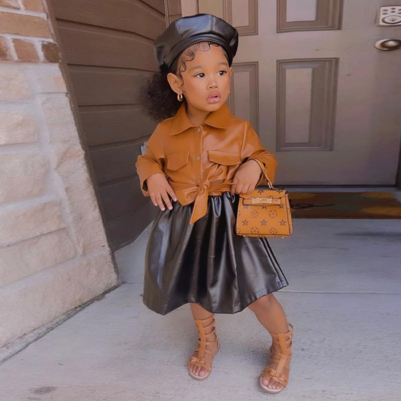 vestidos infantil de couro e elegante - O Retalho