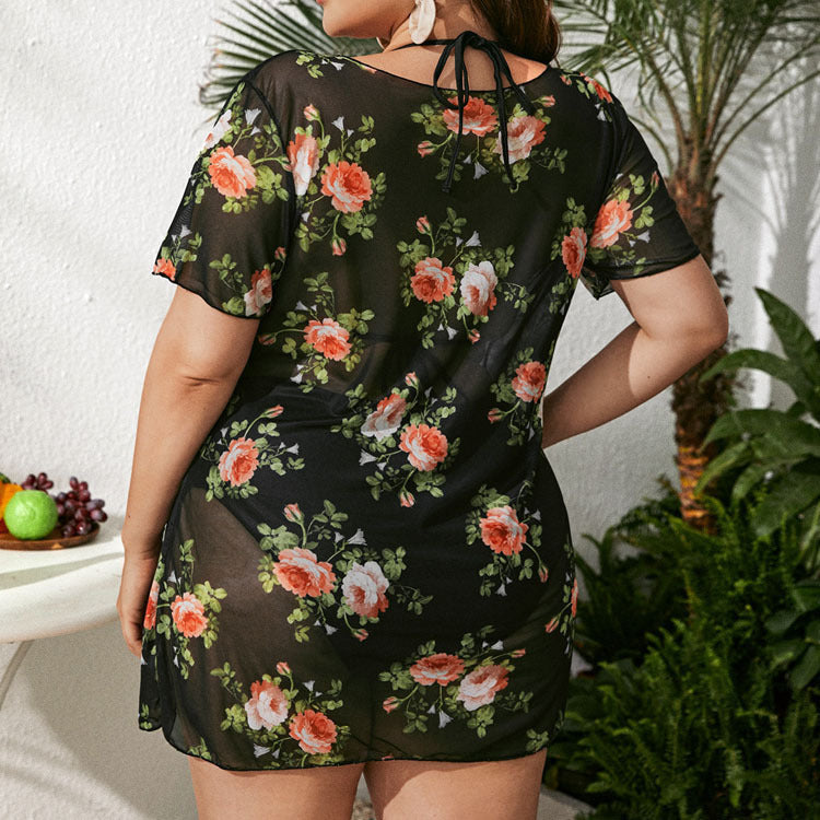 Conjunto de Maiô Plus Size de Três Peças