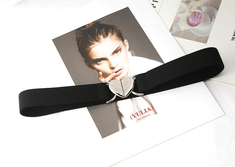Elastic Stretch All-matching Love Buckle Thin Belt - O Retalho