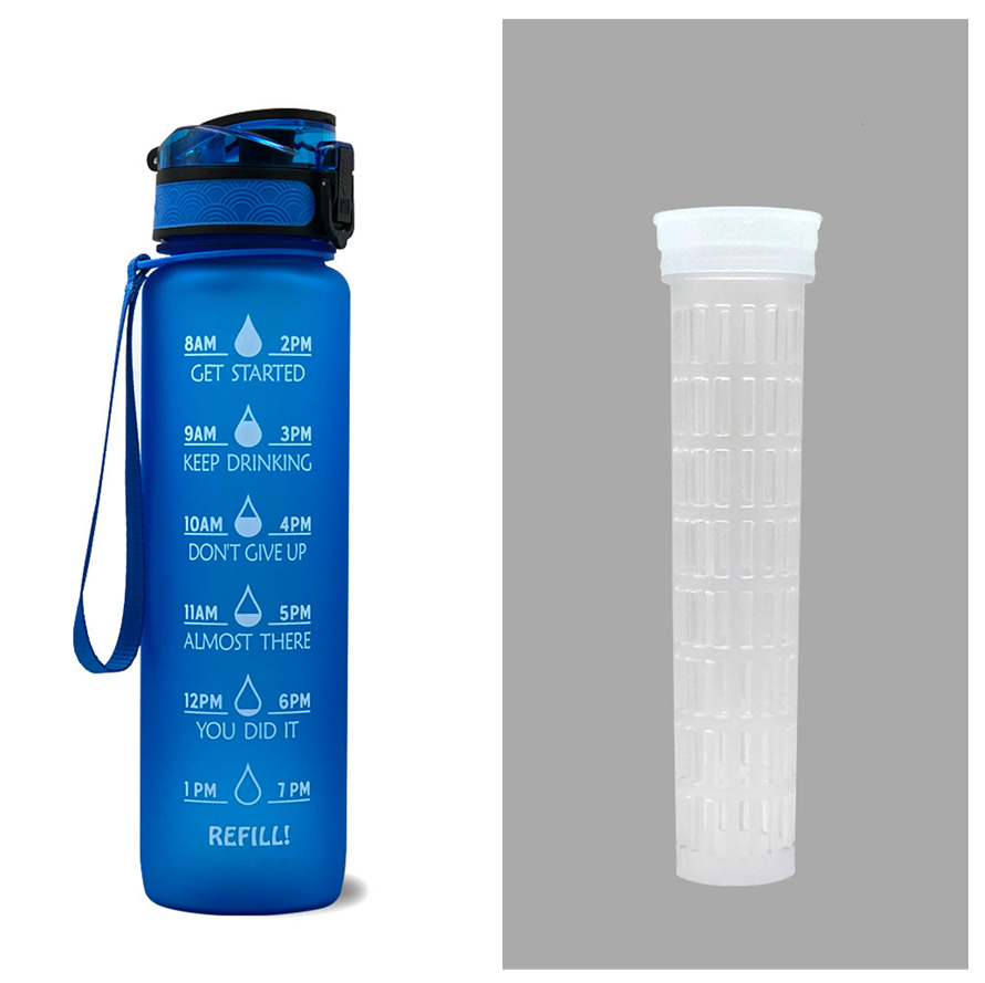 Garrafa de Água Tritan de 1L com Marcador de Tempo